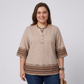 Plus size V-neck blouse for women