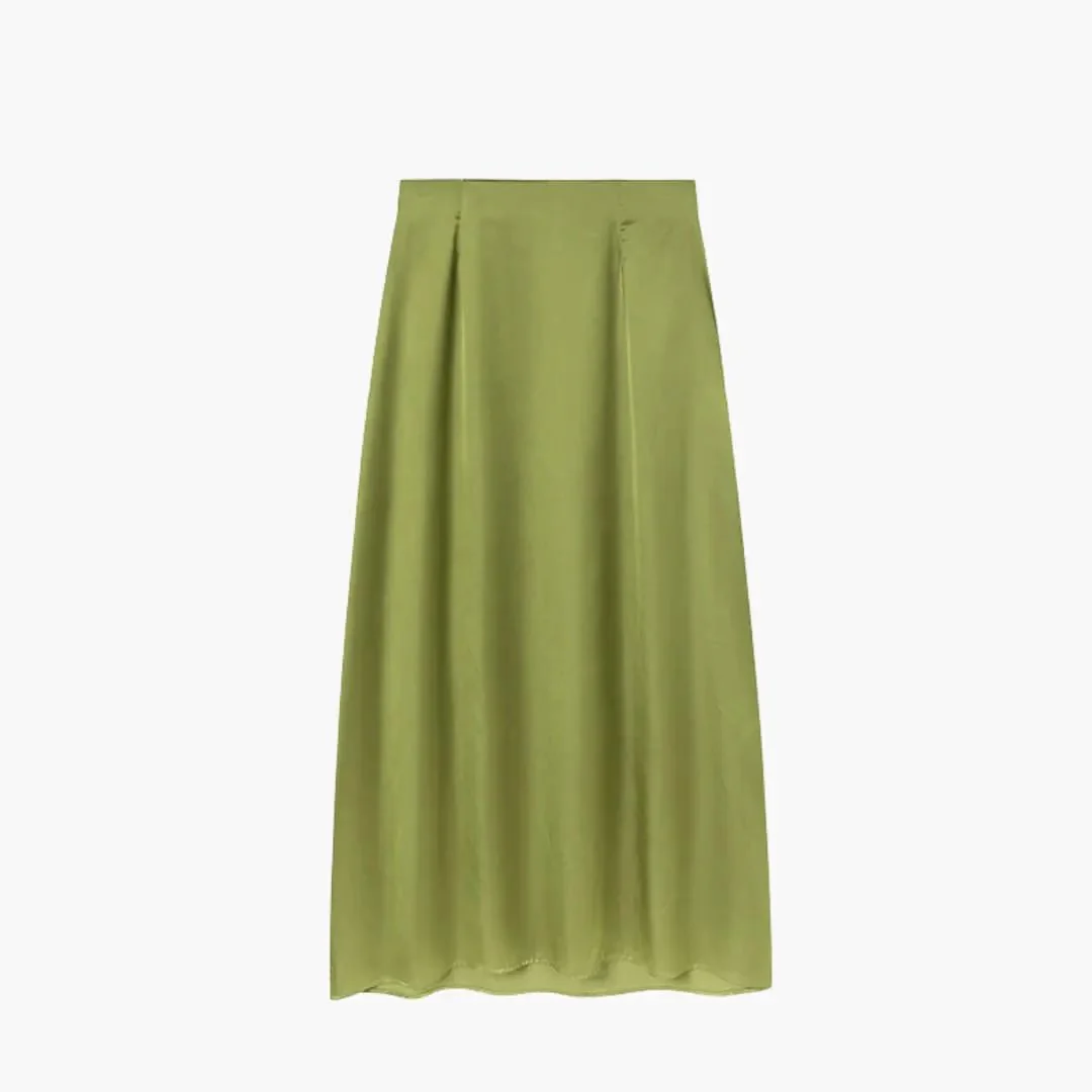 Long satin maxi skirt — high waist straight cut — evening wear