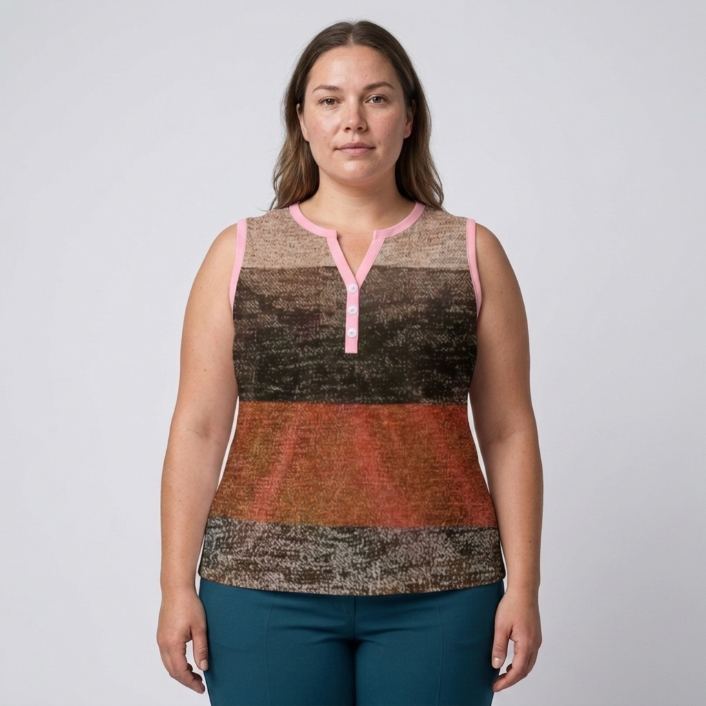 Plus size V-neck tank top for women