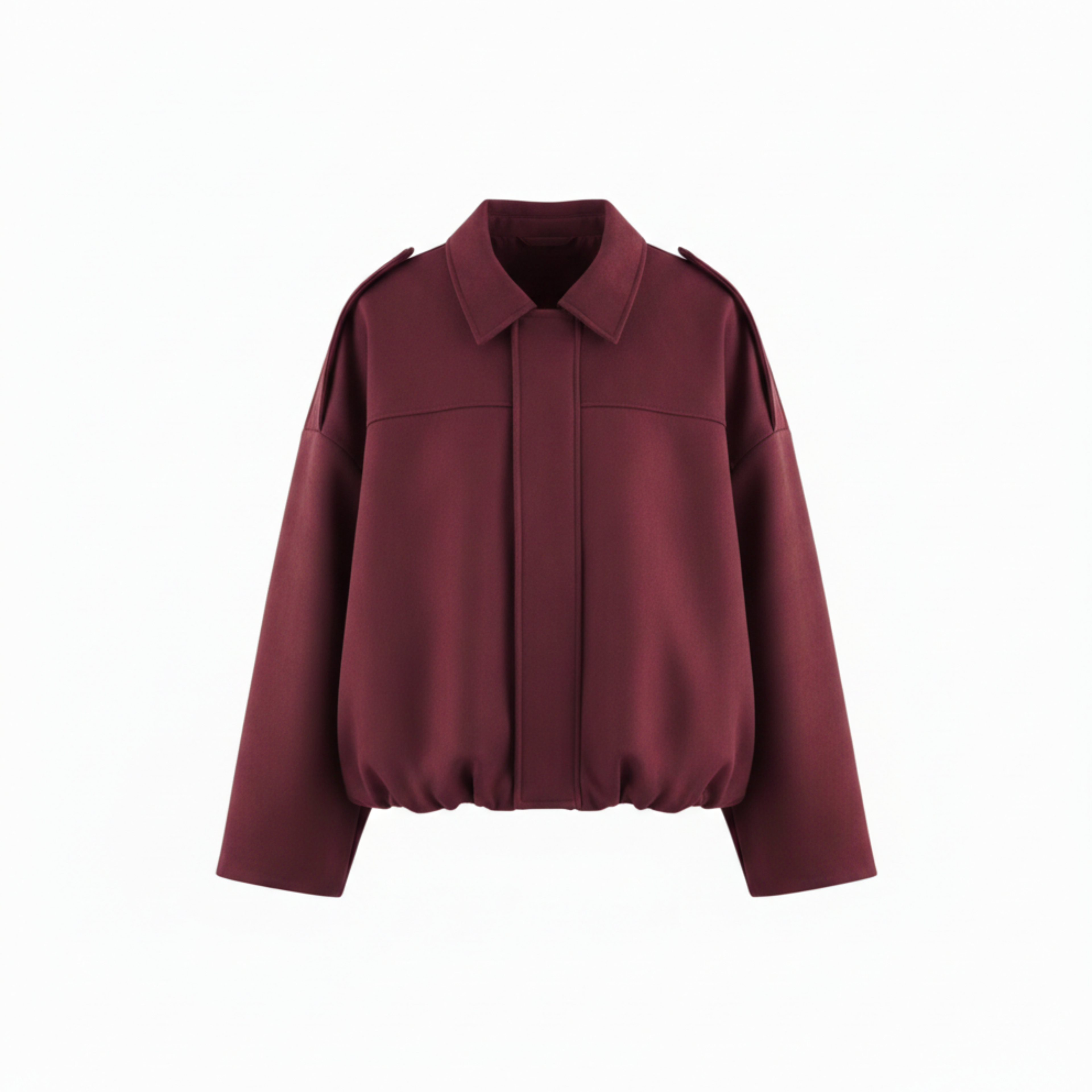 Polyester Bomber Jacket with Lapel Collar and Zipper Closure for Women