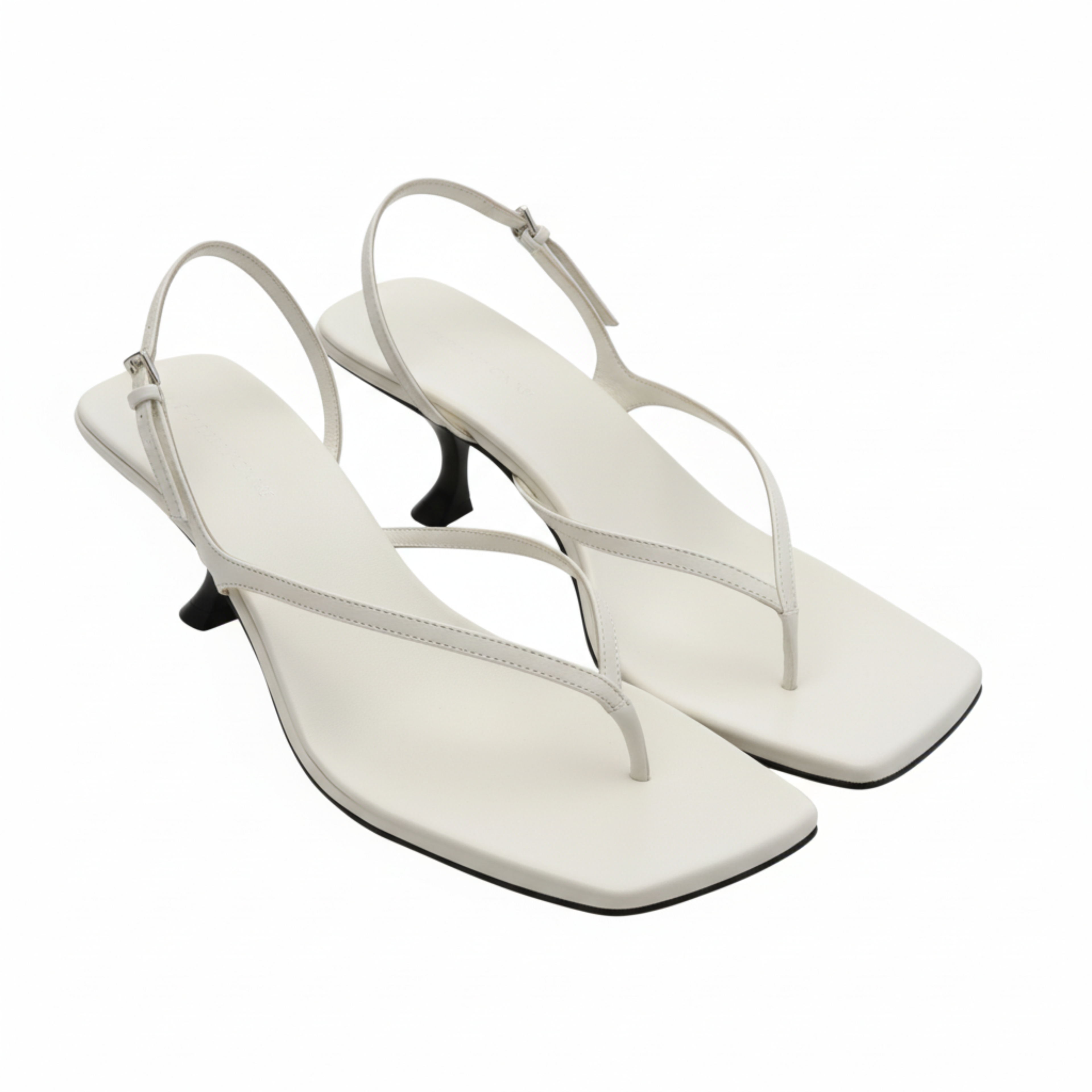 Low Heel Sandals with Back Strap and Square Toe for Women