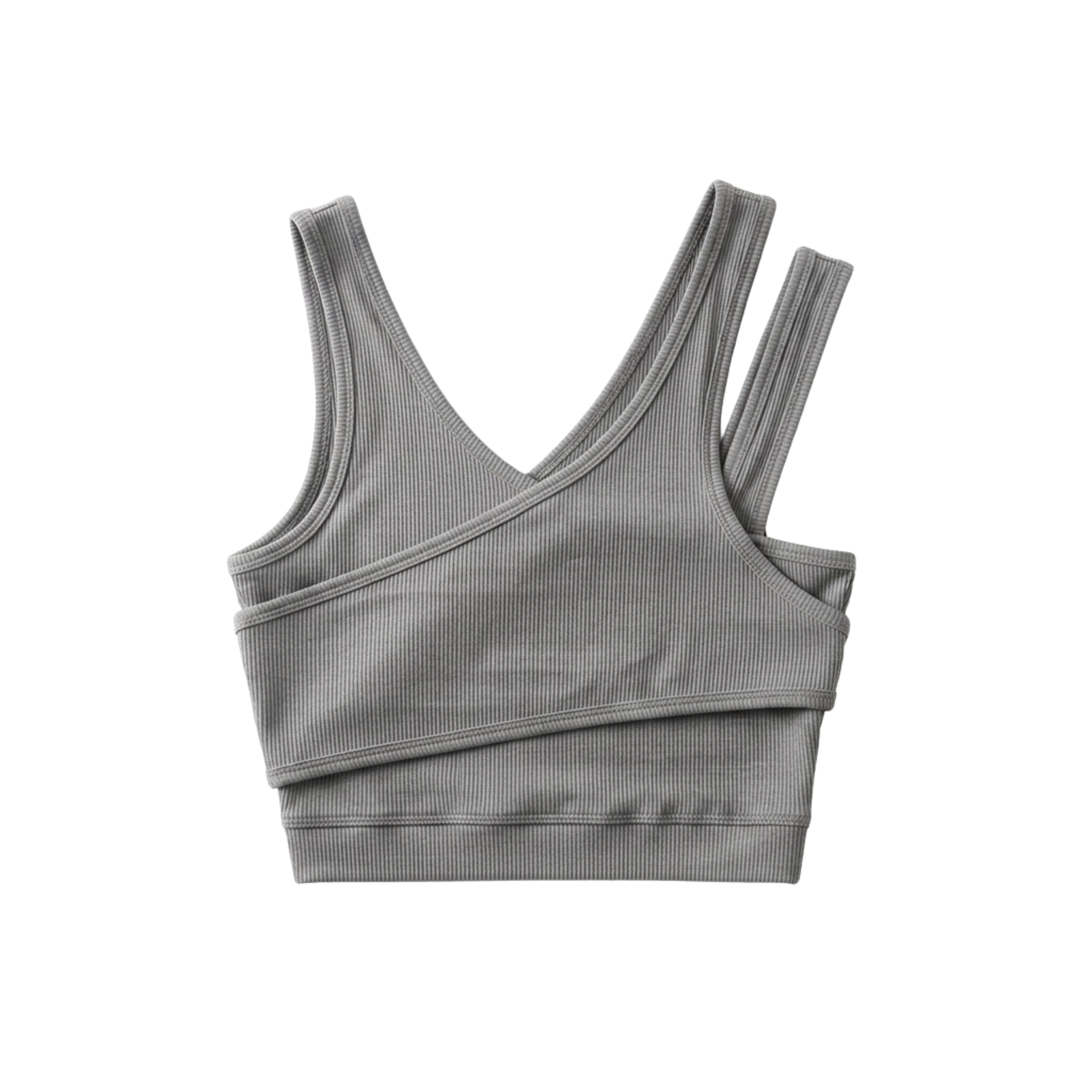 Short crop tank top — V-neck — bohemian style
