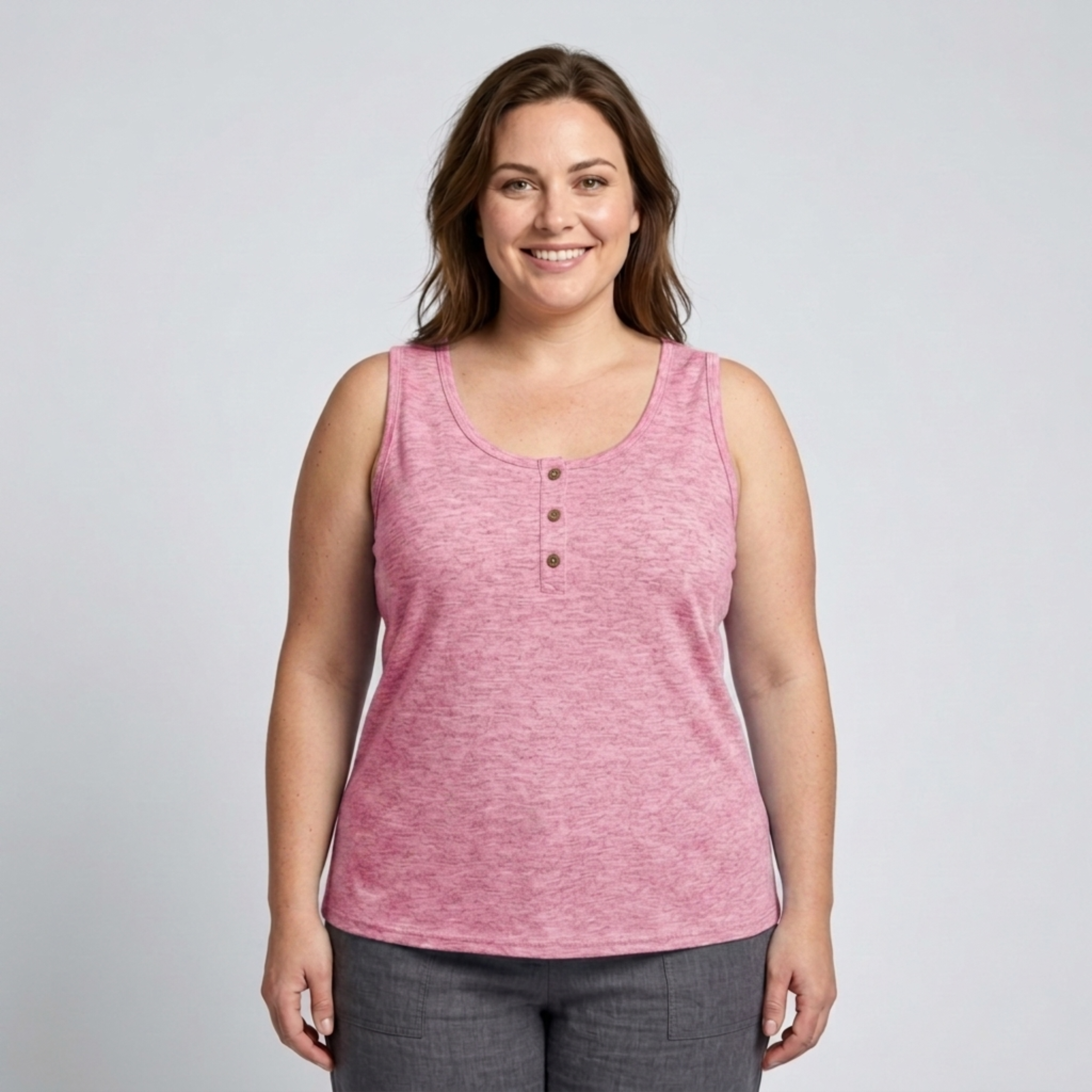 Plus size round neck tank top for women