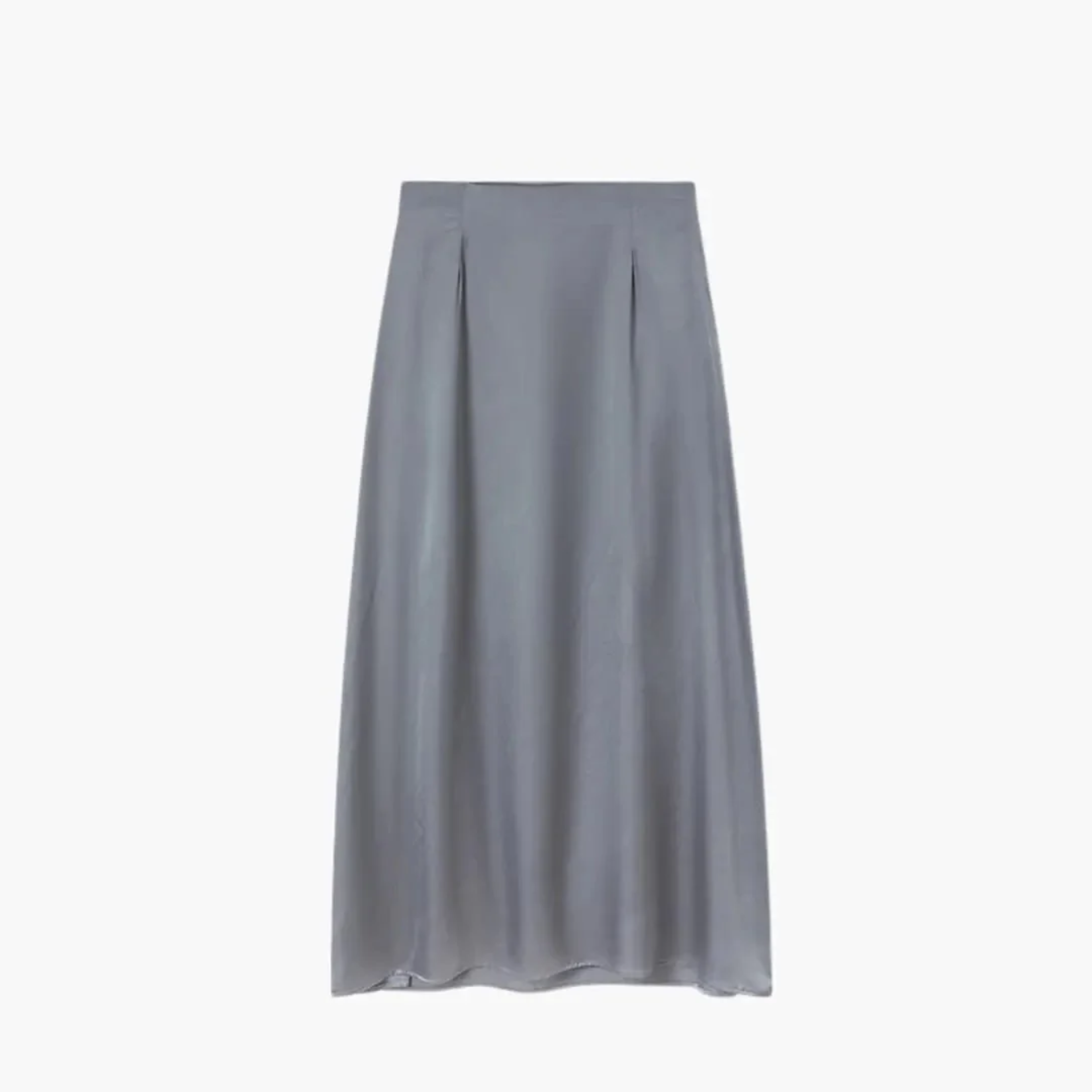 Long satin maxi skirt — high waist straight cut — evening wear