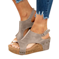 Women's platform sandals — adjustable strap and studs — casual