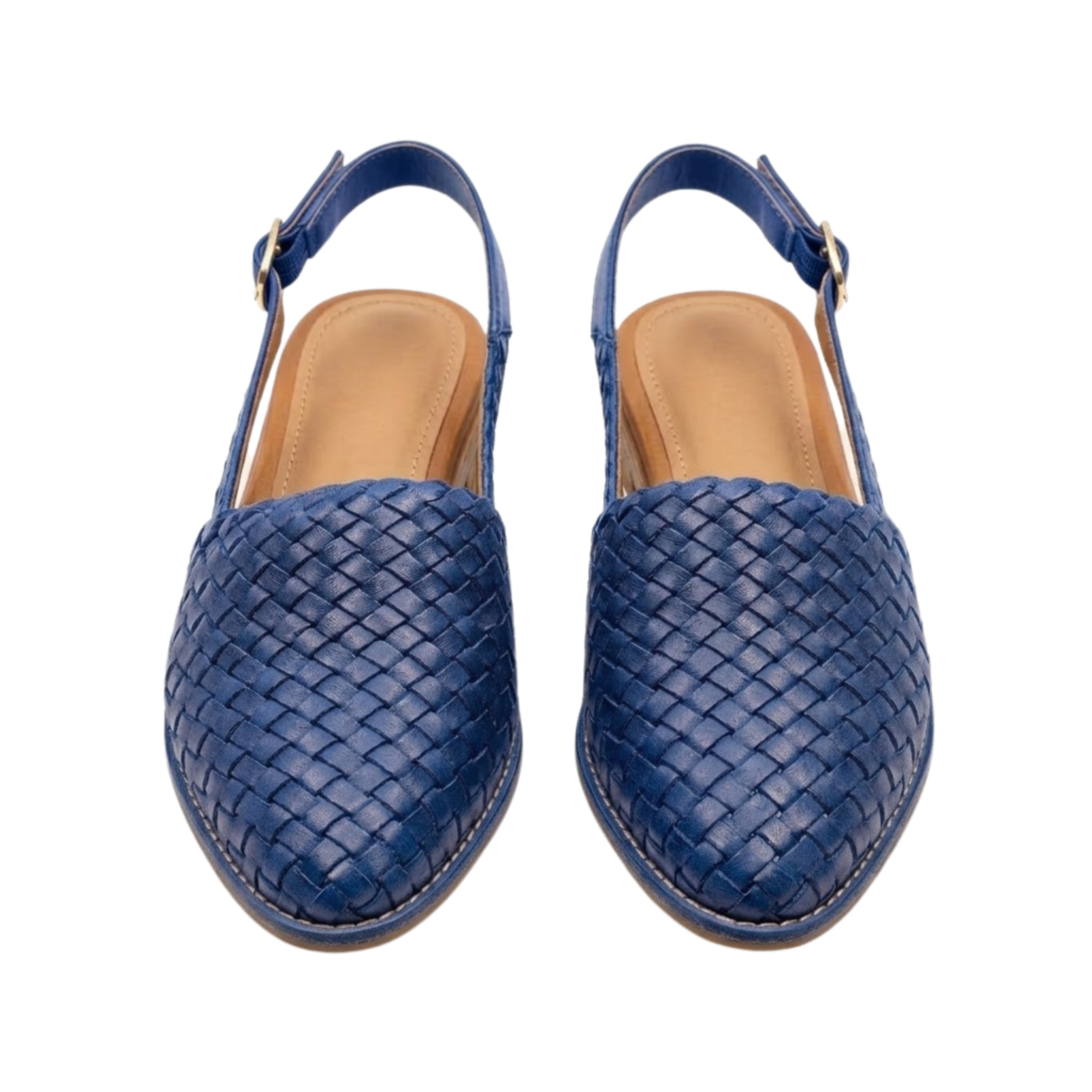 Pointed Toe Woven Slingbacks with Back Strap for Women