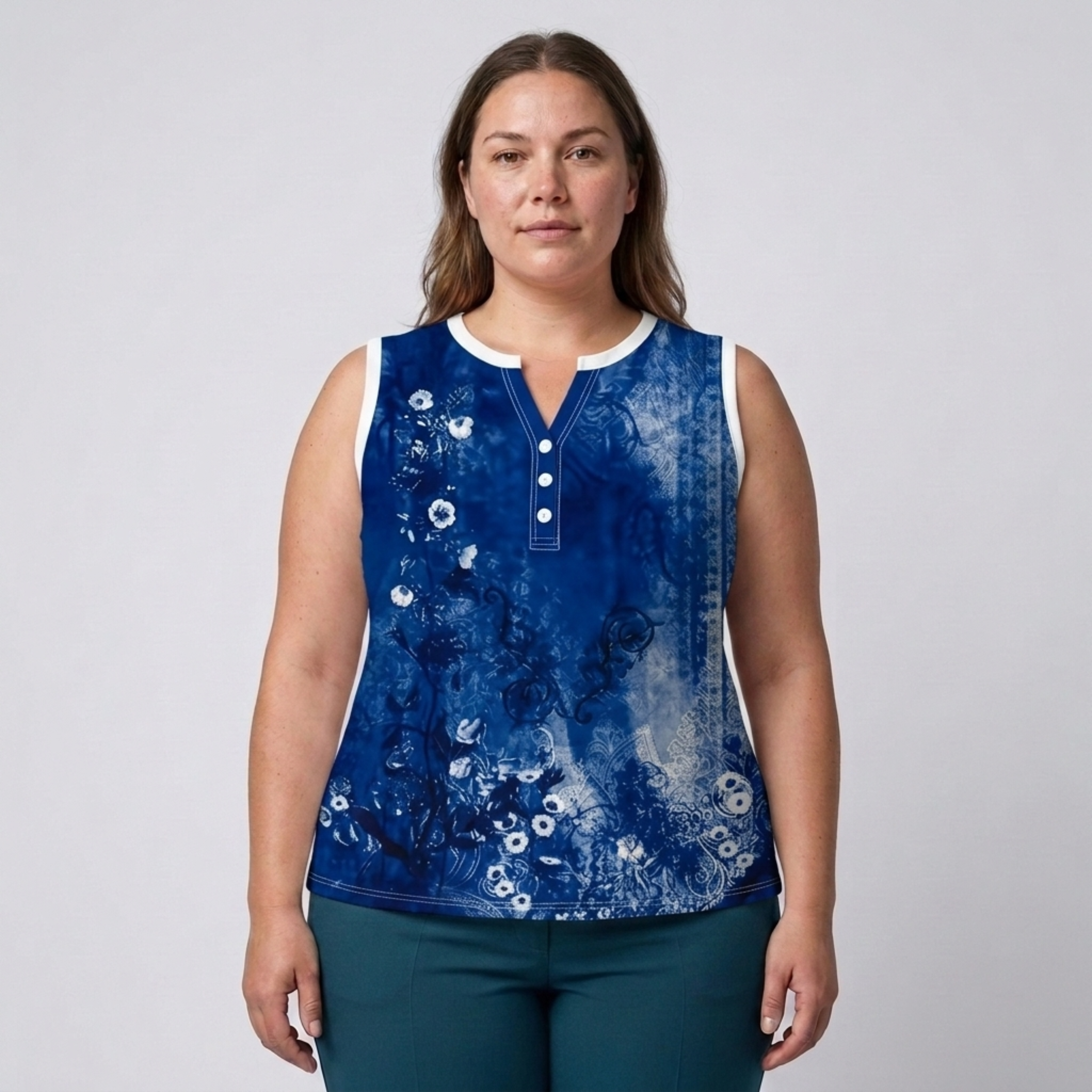 Plus size V-neck tank top for women