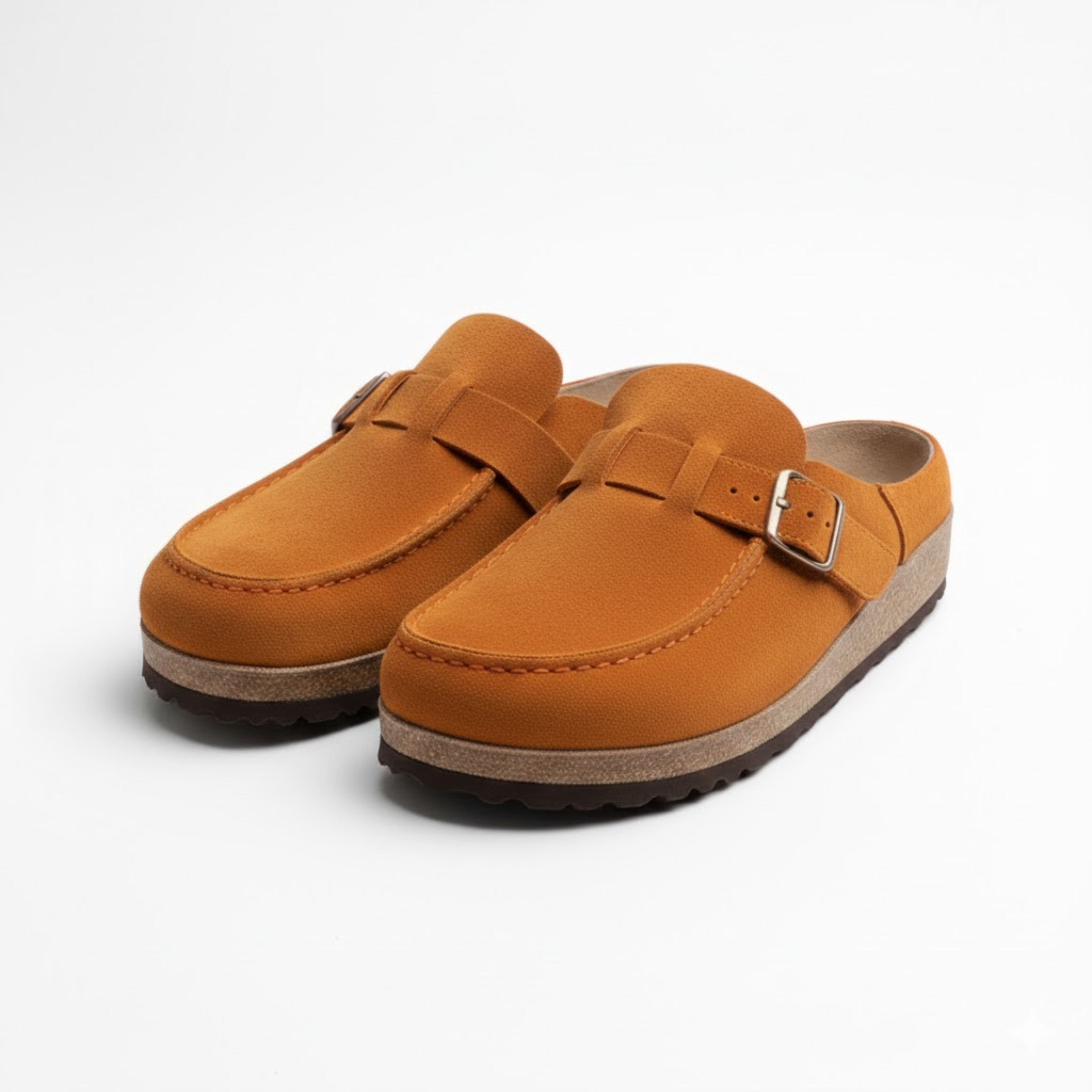 Microfiber Clogs for Women with Adjustable Buckle and Rubber Sole