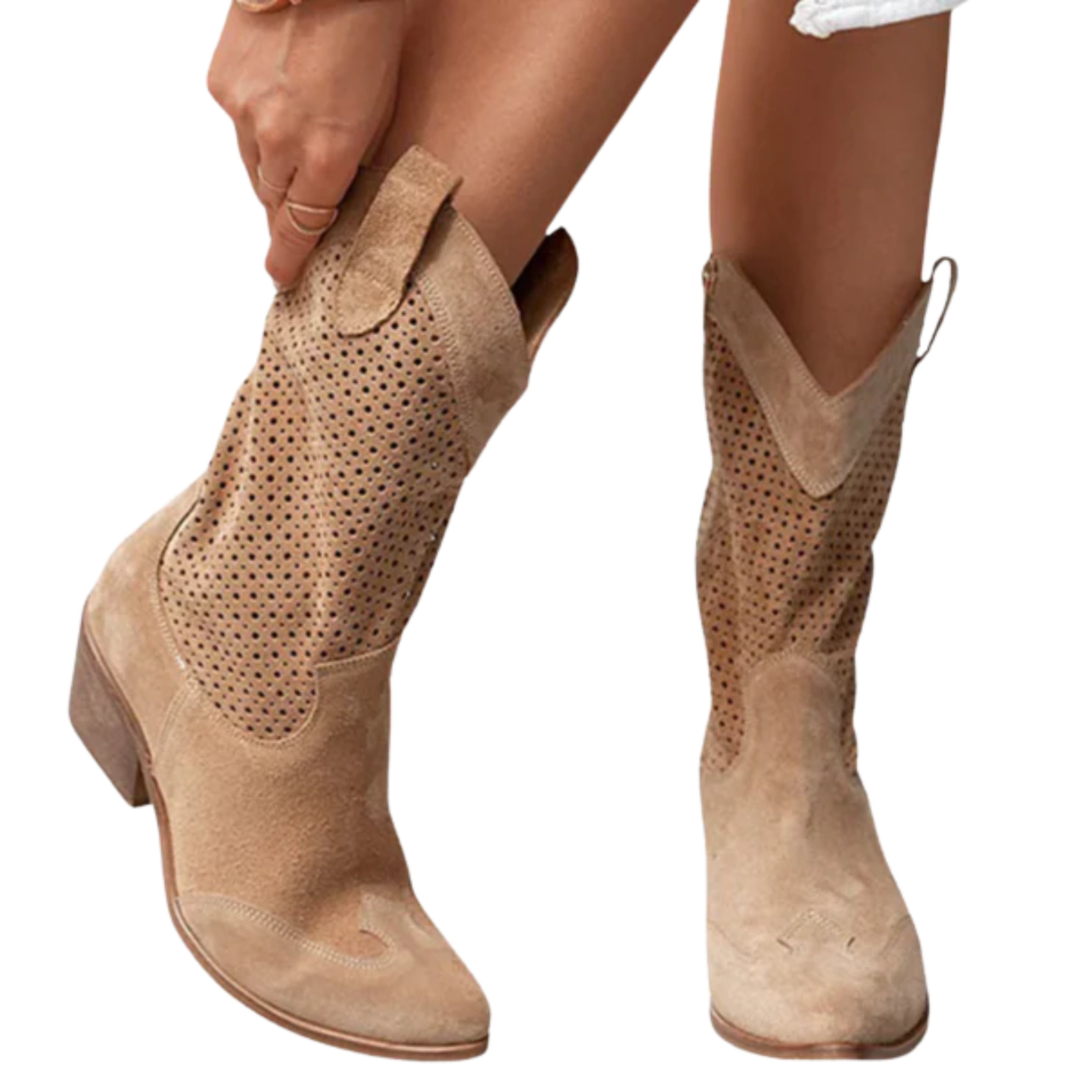 Women's cowboy ankle boots — leather — mid-calf — daily use