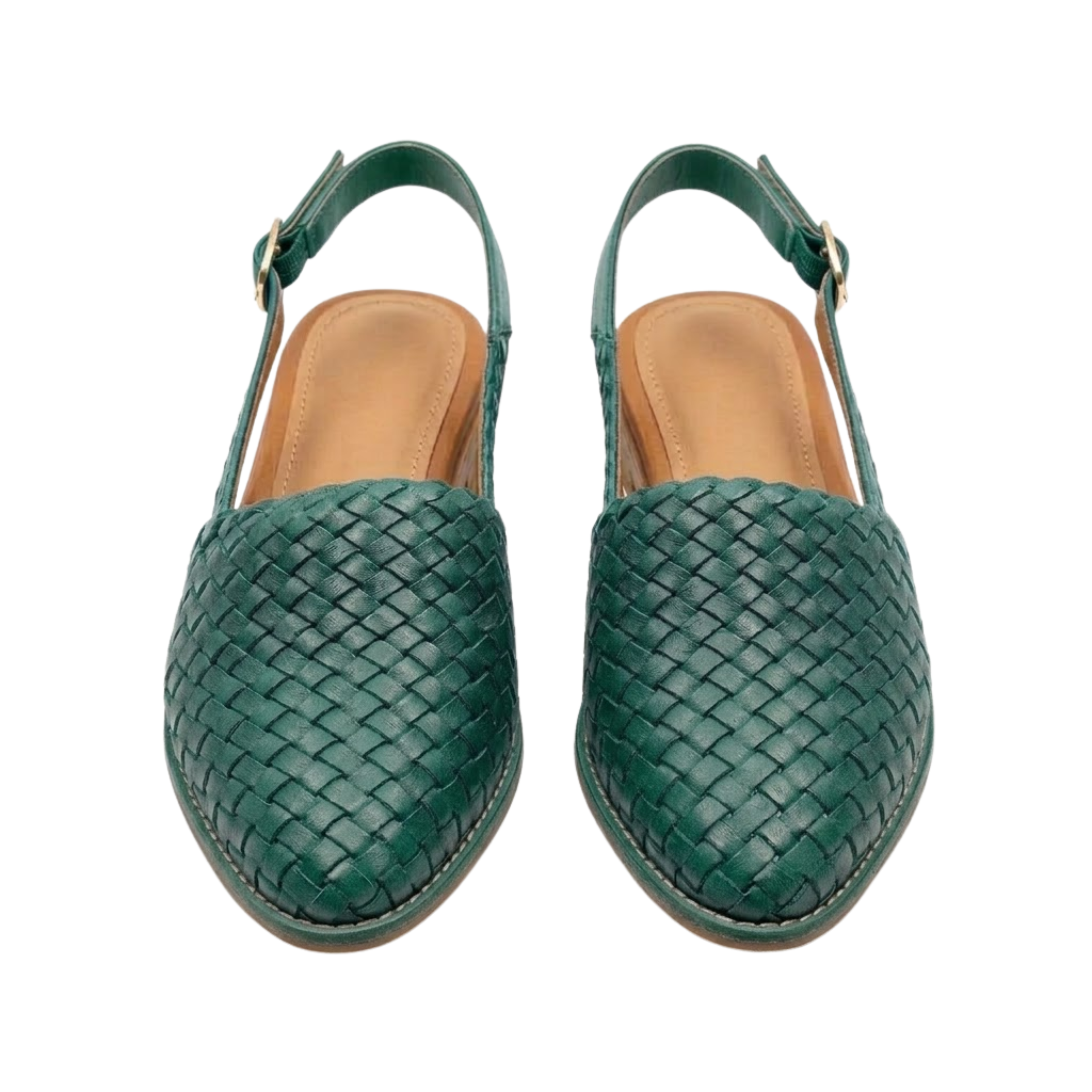 Pointed Toe Woven Slingbacks with Back Strap for Women