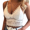Short lace crop top for women — V-neck — chic look