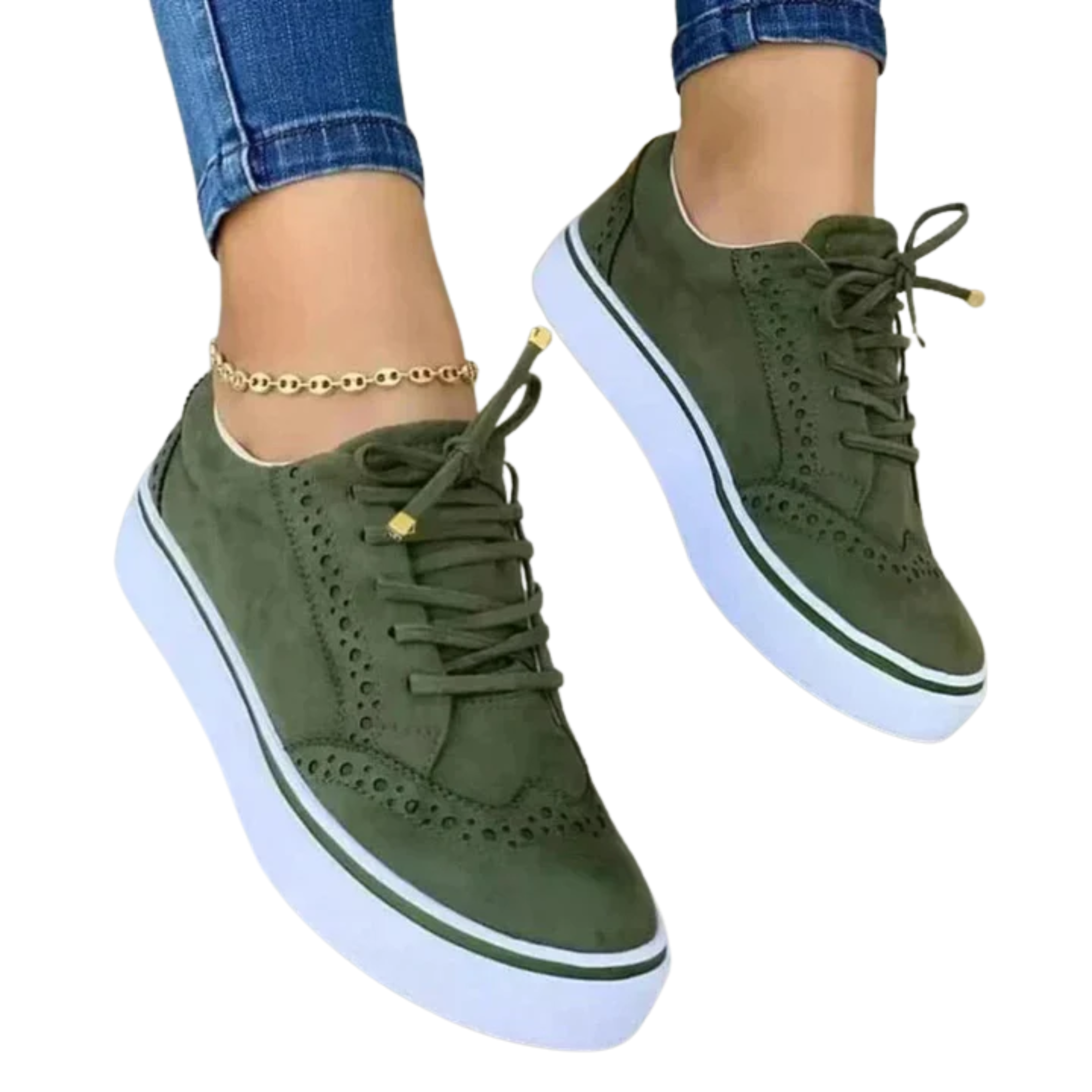 Women's walking shoes — wedge sole and floral toe — casual