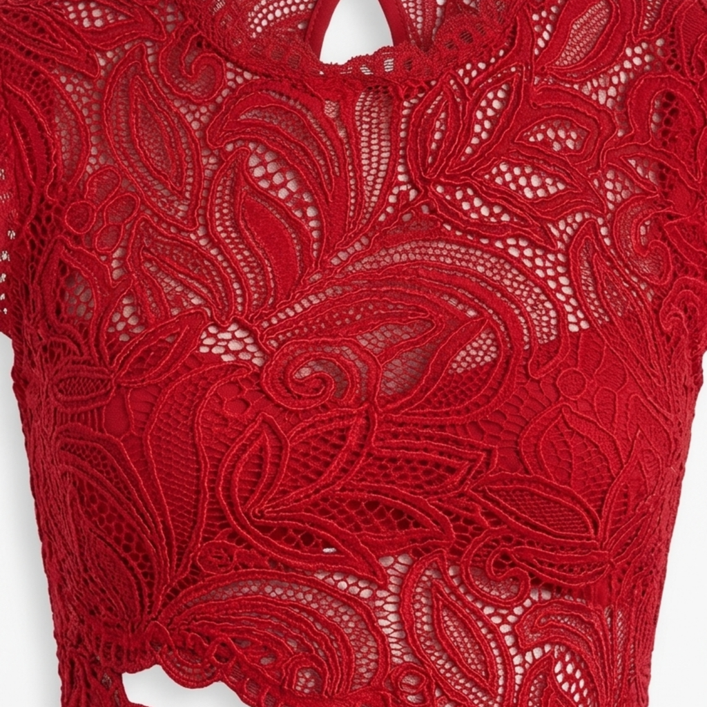 Women's lace crop top and mermaid skirt set — evening and party