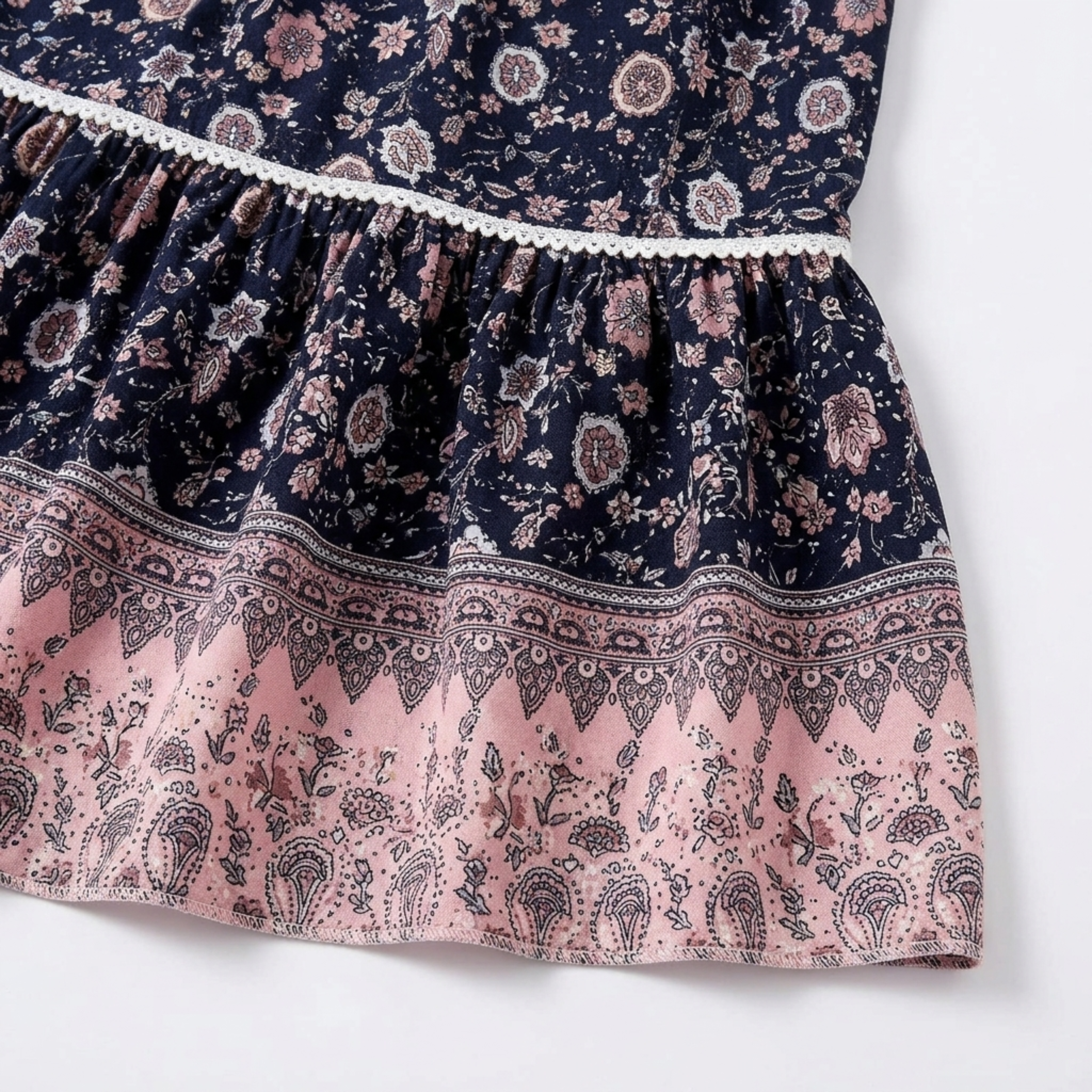 Long Floral Maxi Skirt — High Waist with Drawstrings — Beach Outfit