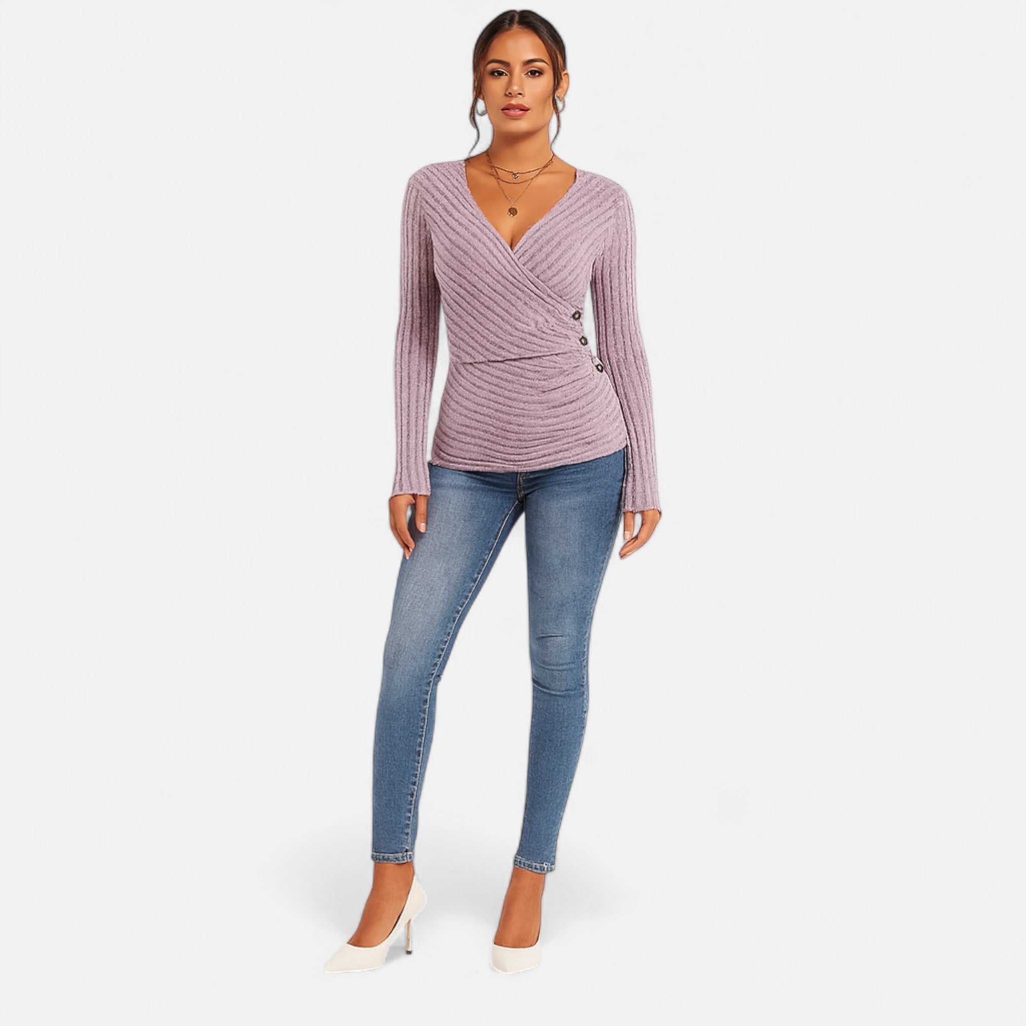 Ancient World | Women's Top Long Sleeves Sculpting Elegance Premium