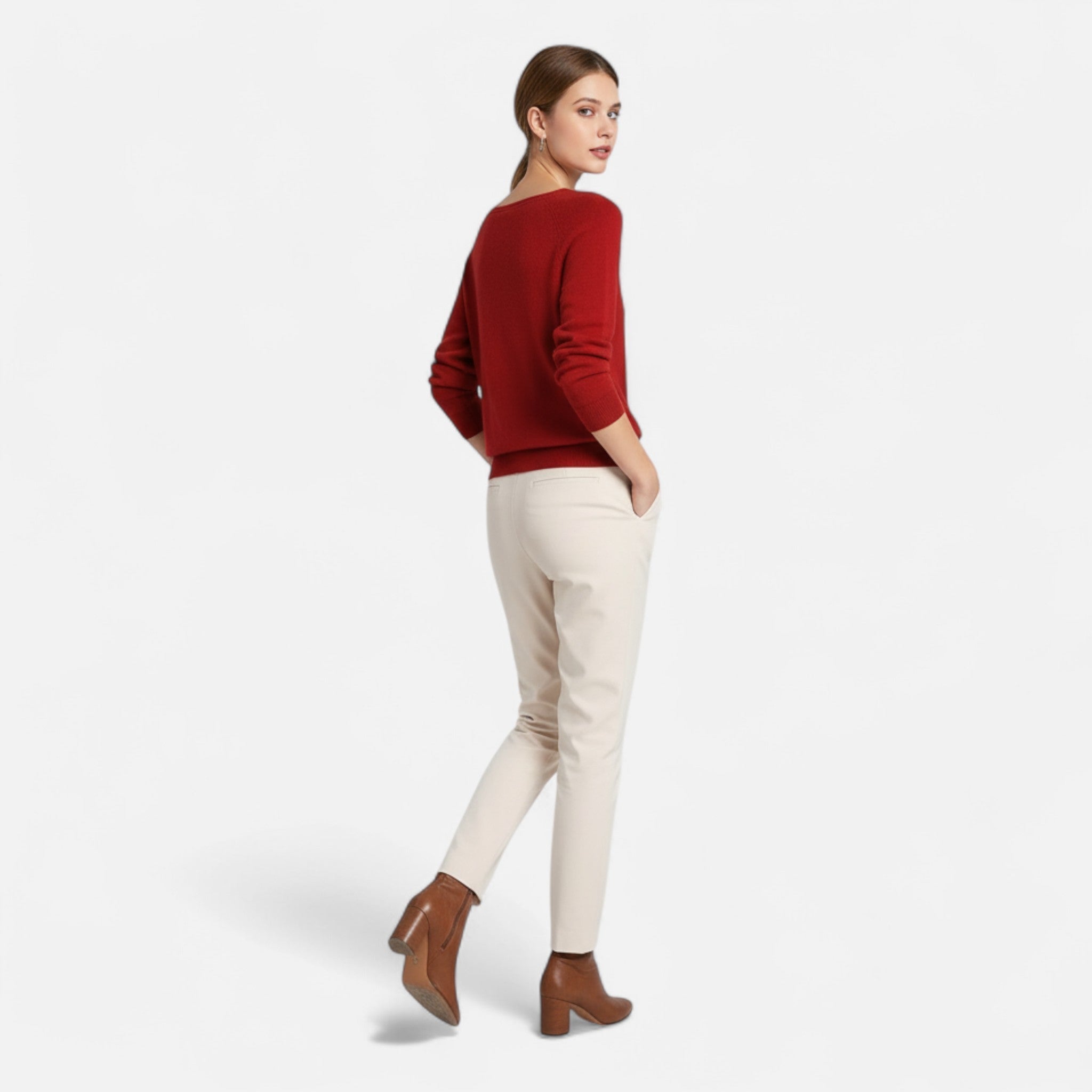 Ancient World | Women's Merino Wool Sweater Round Neck Timeless