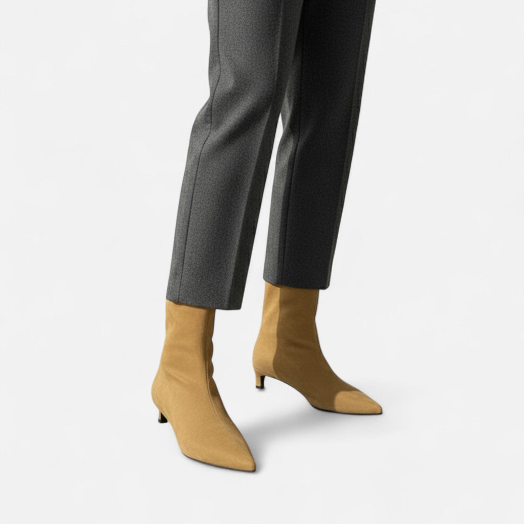 Ancient World | Women's Pointed Low Heel Vintage Ankle Boots
