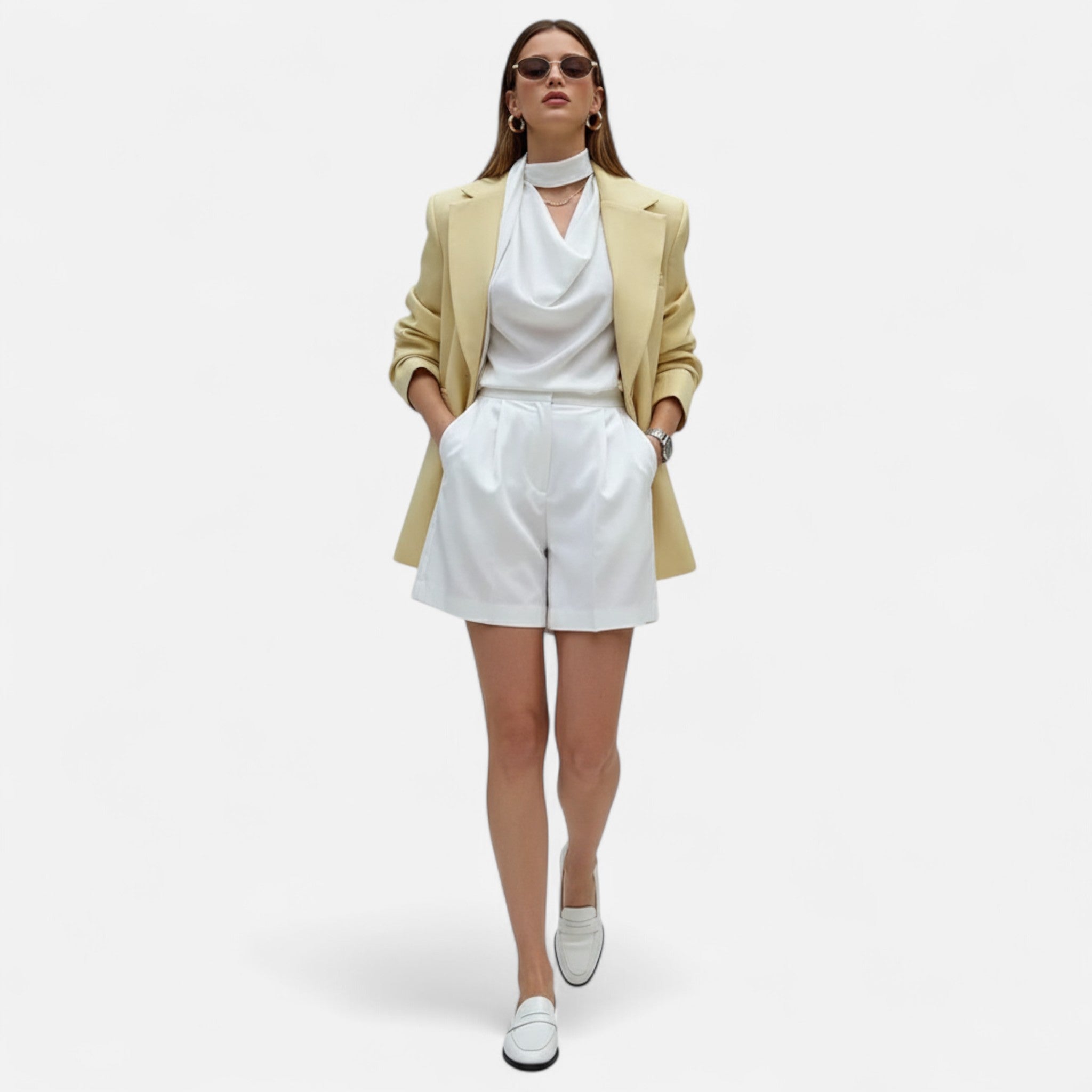 Ancient World | Women's Belted Blazer Loose Fit