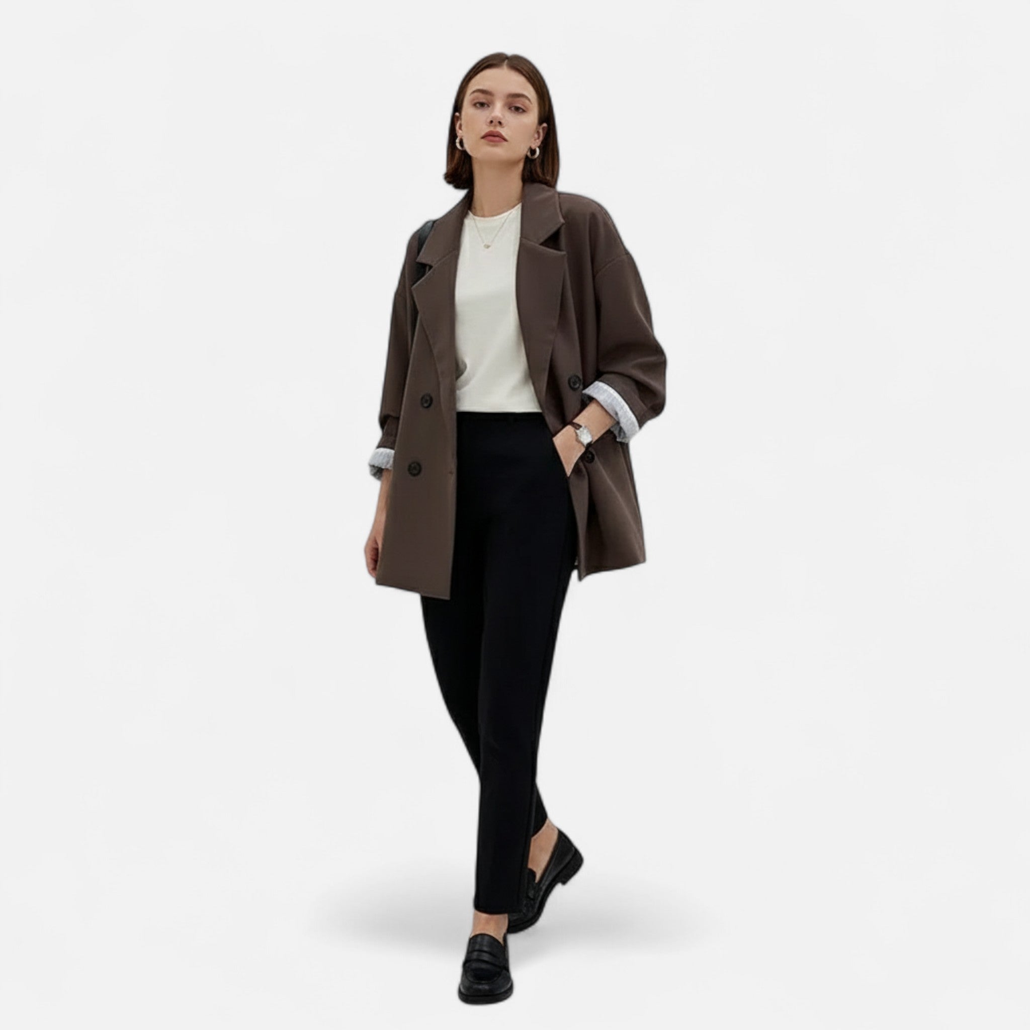 Ancient World | Women's Double-Breasted Loose Blazer