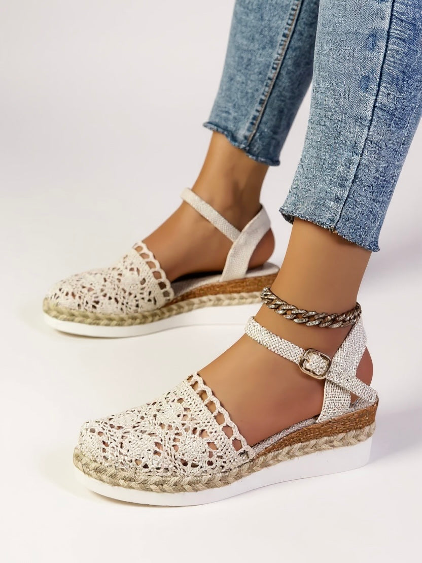 Wedge espadrilles for women with adjustable strap for the weekend