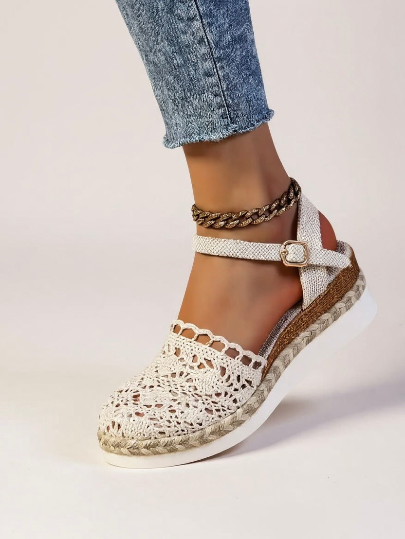 Wedge espadrilles for women with adjustable strap for the weekend