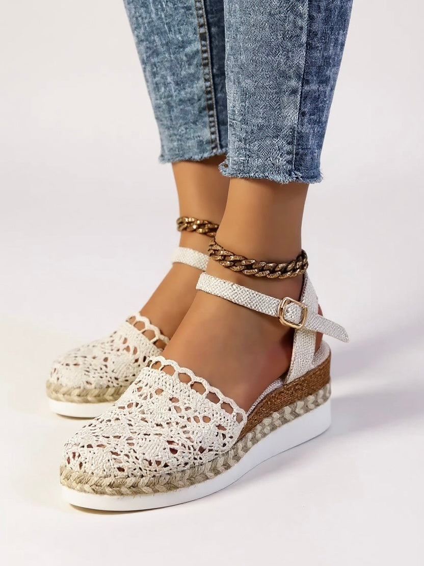 Wedge espadrilles for women with adjustable strap for the weekend