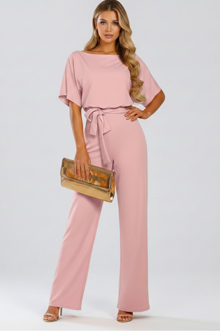 Women's jumpsuit — plain flared style without visible zipper