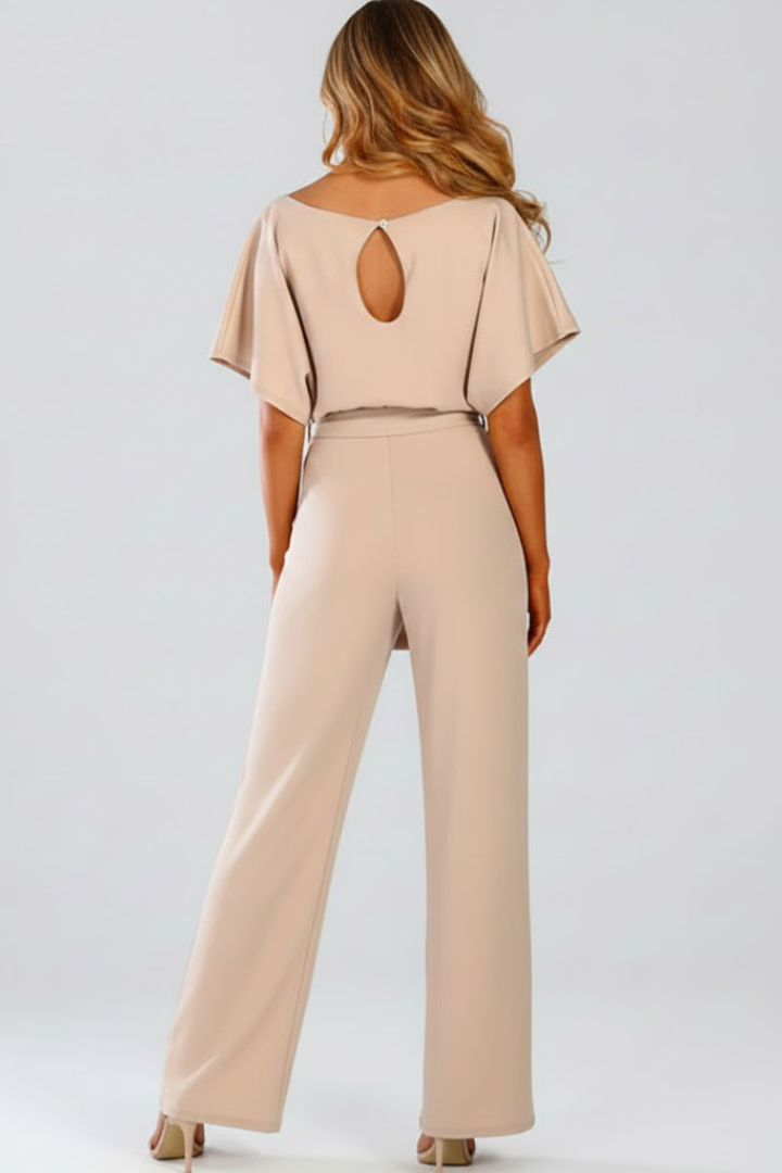 Women's jumpsuit — plain flared style without visible zipper