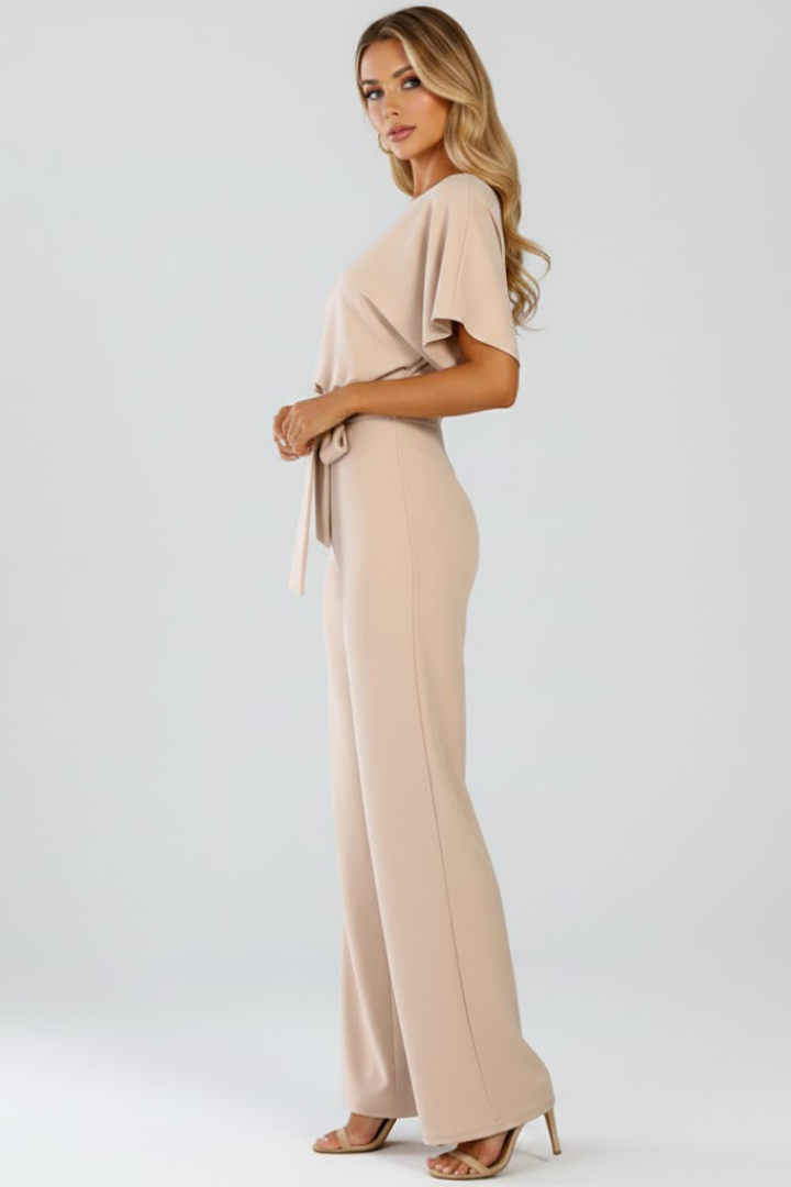 Women's jumpsuit — plain flared style without visible zipper