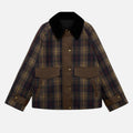 Ancient World | Plaid Jacket for Women – Soft Faux Fur Collar