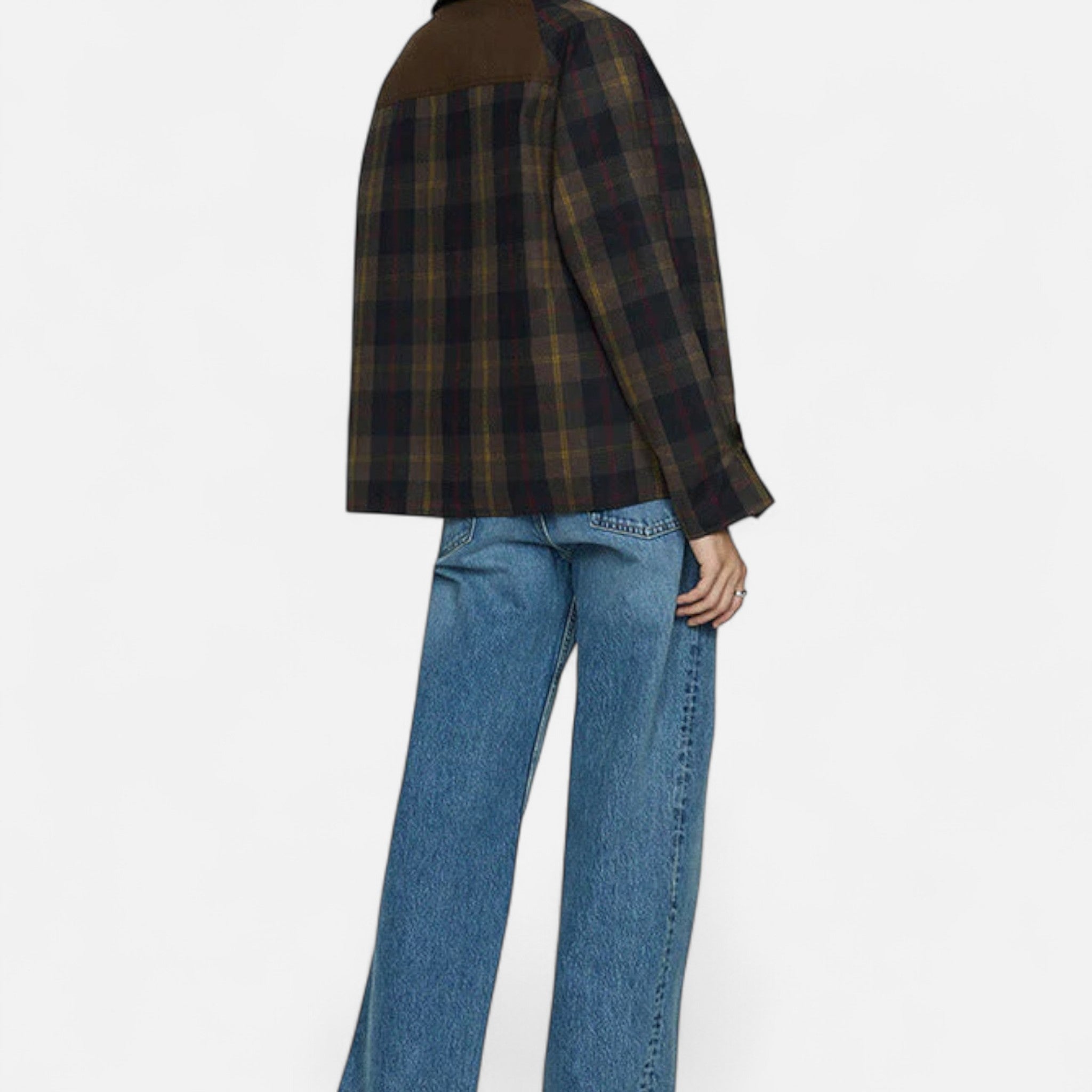 Ancient World | Plaid Jacket for Women – Soft Faux Fur Collar