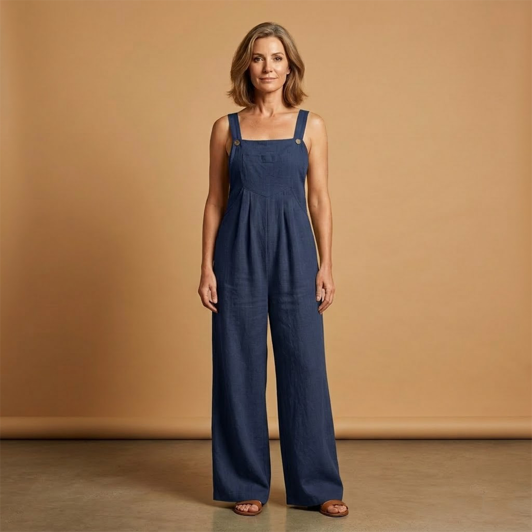 Summer jumpsuit for women - loose outfit with side pockets | vacation