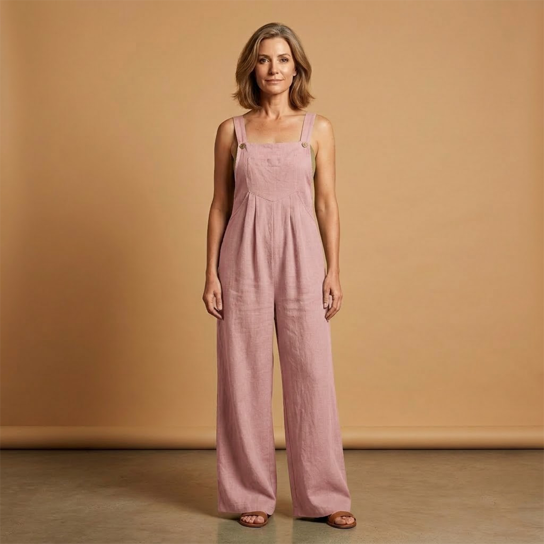 Summer jumpsuit for women - loose outfit with side pockets | vacation