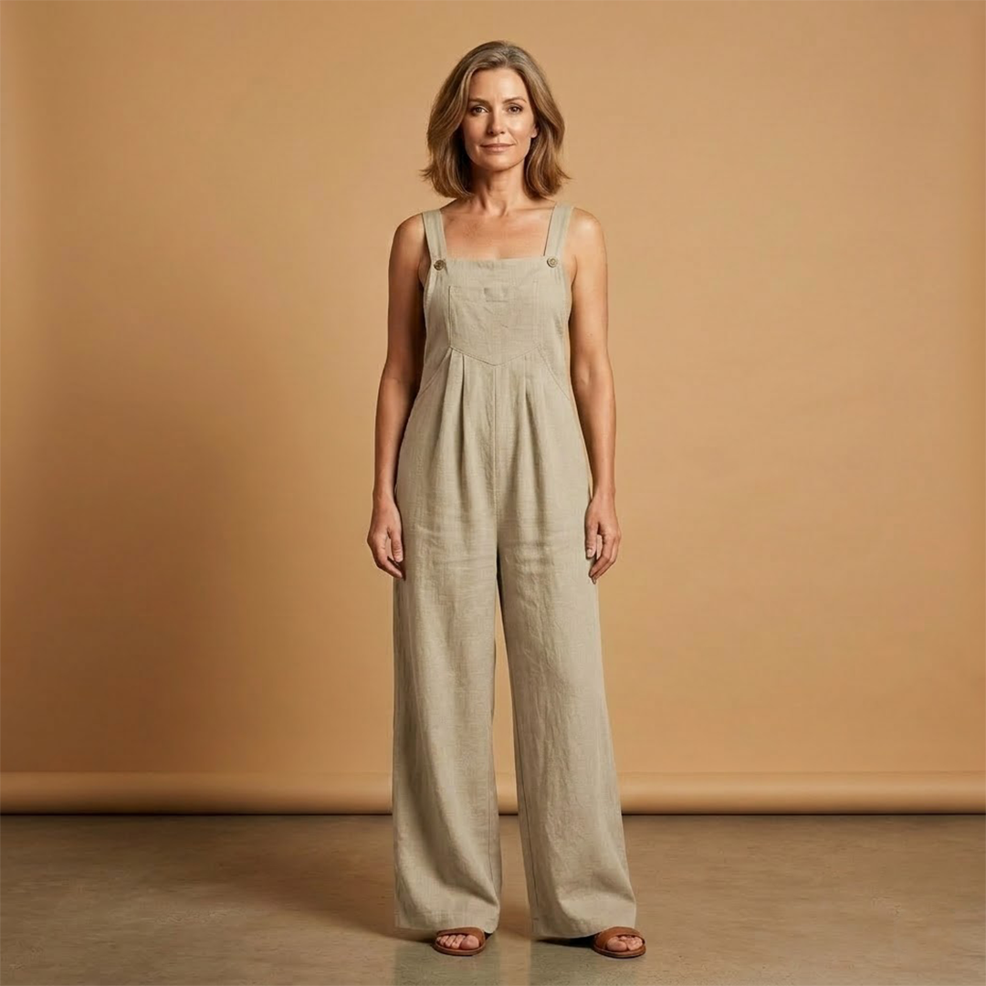 Summer jumpsuit for women - loose outfit with side pockets | vacation