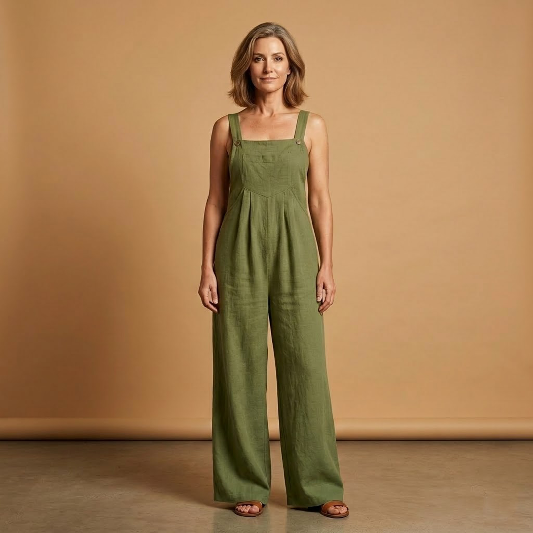 Summer jumpsuit for women - loose outfit with side pockets | vacation