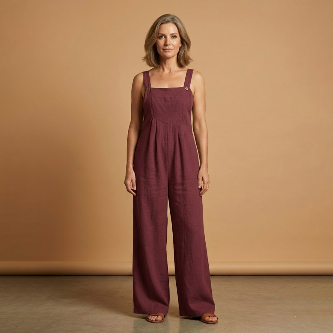 Summer jumpsuit for women - loose outfit with side pockets | vacation