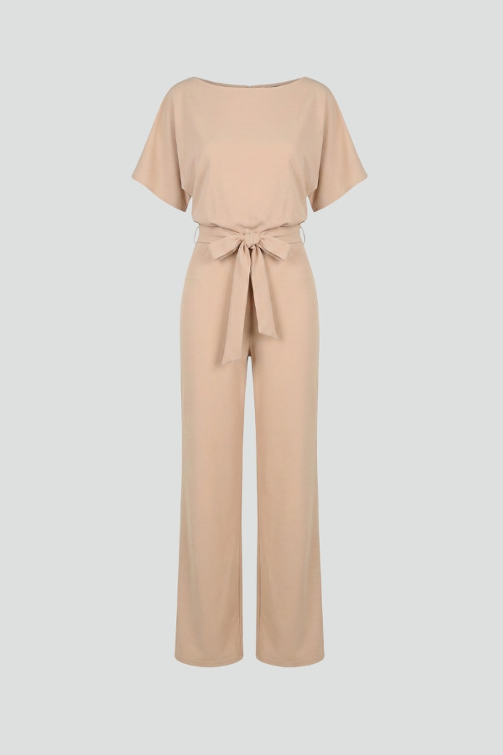 Women's jumpsuit — plain flared style without visible zipper