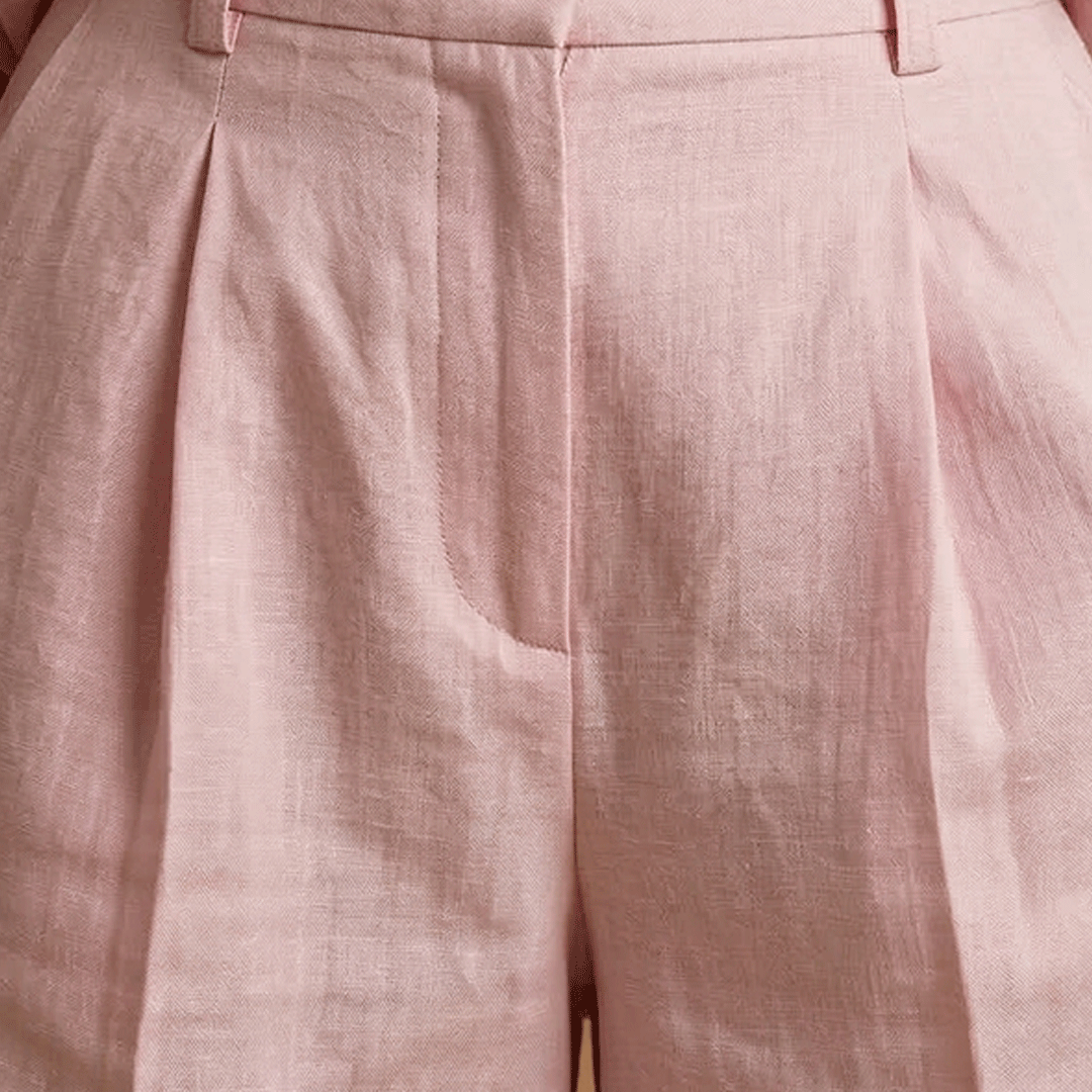 Women's shirt and short pants set - pleated outfit with pockets | vacation